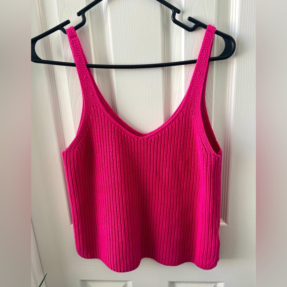 Vibrant Pink Knit Tank Top, Express X Ladygang, Size XS